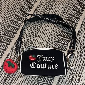 Juicy Couture Black Bag with Red Strawberry Charm